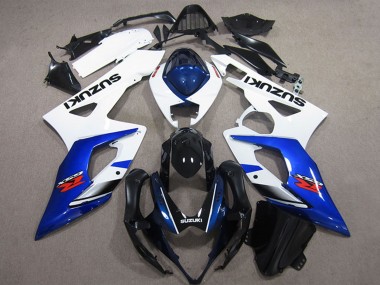 Shop 2005-2006 Suzuki GSXR 1000 Bike Fairings - White Blue Glossy Black