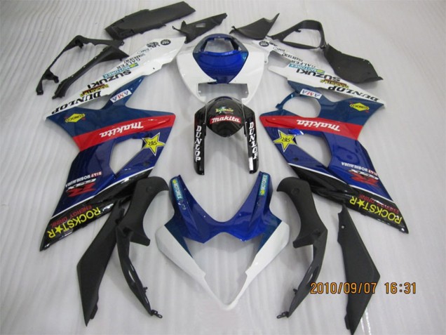 2005-2006 Suzuki GSXR 1000 Motorcycle Fairings - Blue White Red Black Rockstar