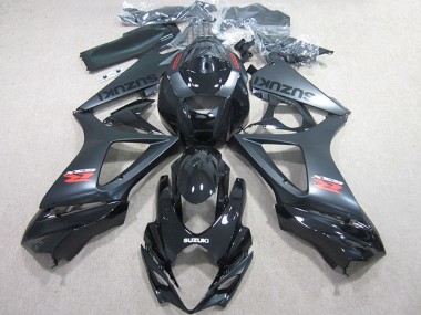 Shop 2007-2008 Suzuki GSXR 1000 Motorcycle Fairings Kits - Glossy Black Matte Black
