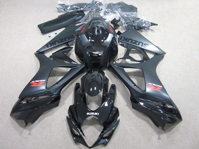 2007-2008 Suzuki GSXR 1000 Motorcycle Fairings Kits - Glossy Black Matte Black