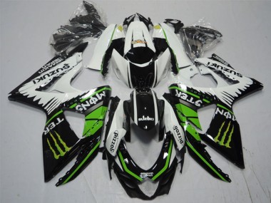 Shop 2009-2016 Suzuki GSXR 1000 Motorcycle Fairings - White Green Monster Black Pizzoli