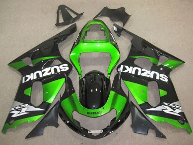 Shop 2001-2003 Suzuki GSXR 600 Motorcycle Fairings - Green Glossy Black White