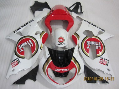 Shop 2001-2003 Suzuki GSXR 600 Motorcycle Fairings - White Red Lucky Strike