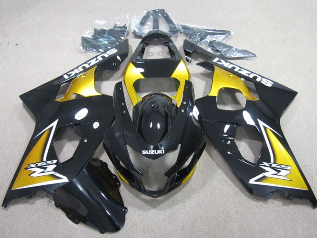 2004-2005 Suzuki GSXR 600 Motorcycle Fairings - Glossy Black Yellow