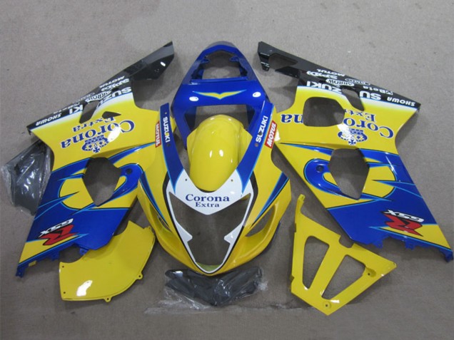 2004-2005 Suzuki GSXR 600 Motorcycle Fairings - Yellow Blue White Black Corona Extra