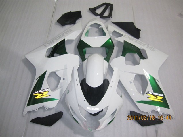 2004-2005 Suzuki GSXR 600 Motorcycle Fairings - White Green Yellow Black