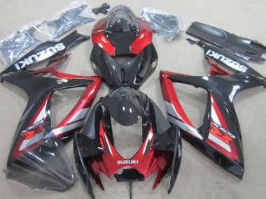 Shop 2006-2007 Suzuki GSXR 600 Motorcycle Fairings - Glossy Black Red Silver