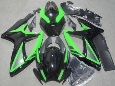Shop 2006-2007 Suzuki GSXR 600 Motorcycle Fairings - Green Glossy Black Silver