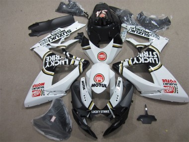 Shop 2006-2007 Suzuki GSXR 600 Motorcycle Fairings - White Black Red Lucky Strike Motul