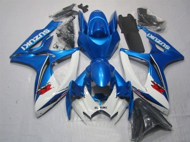 Shop 2006-2007 Suzuki GSXR 600 Motorcycle Fairing - White Blue Red