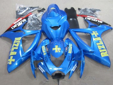 Shop 2006-2007 Suzuki GSXR 600 Motorcycle Fairings - Blue Gold Red Rizla