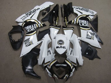 Shop 2011-2024 Suzuki GSXR 600 Motorcycle Fairings - White Black Motul Lucky Strike