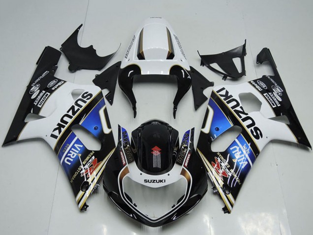 2001-2003 Suzuki GSXR 750 Motorcycle Fairings - White Blue Glossy Black Viru