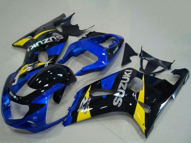Shop 2001-2003 Suzuki GSXR 750 Motorcycle Fairings - Blue Yellow Glossy Black