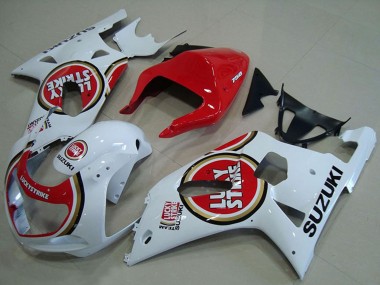 Shop 2001-2003 Suzuki GSXR 750 Motorcycle Fairings - White Red Lucky Strike