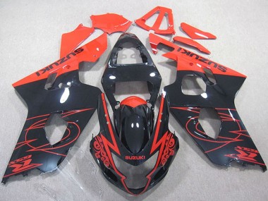 Shop 2004-2005 Suzuki GSXR 750 Motorcycle Fairings - Red Glossy Black