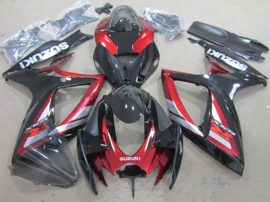 Shop 2006-2007 Suzuki GSXR 750 Motorcycle Fairings - Red Glossy Black