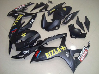 Shop 2006-2007 Suzuki GSXR 750 Motorcycle Fairings - Matte Black Yellow Rizla Motul