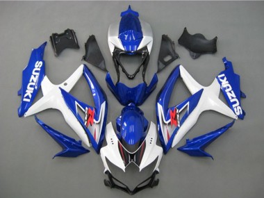 Shop 2008-2010 Suzuki GSXR 750 Motorcycle Fairing - White Silver Blue Black
