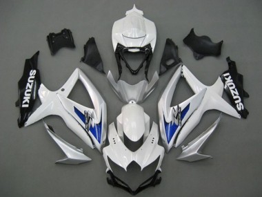 Shop 2008-2010 Suzuki GSXR 750 Motorcycle Fairings - White Silver Blue Black