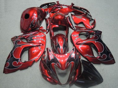 Shop 2008-2020 Suzuki GSXR 1300 Hayabusa Motorcycle Fairings - Red Black Flame