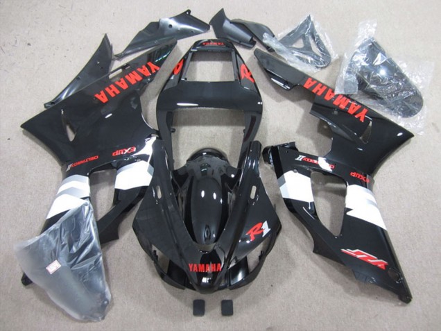1998-1999 Yamaha YZF R1 Motorcycle Fairings - Glossy Black White Red Decals
