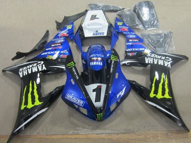 Shop 2002-2003 Yamaha YZF R1 Motorcycle Fairings - White Blue Black Neon Yellow Monster Graves 1