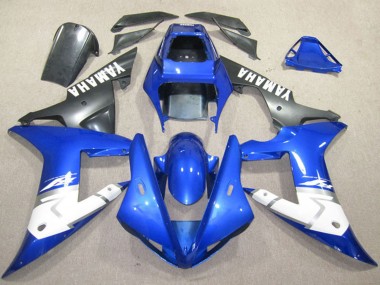 Shop 2002-2003 Yamaha YZF R1 Motorcycle Fairings - Blue White Matte Black
