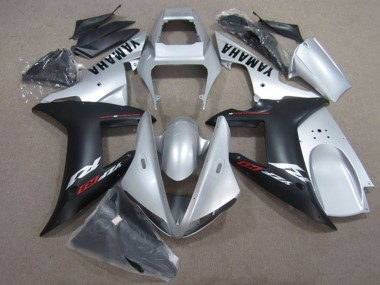 Shop 2002-2003 Yamaha YZF R1 Motorcycle Fairing Kits - Silver Matte Black
