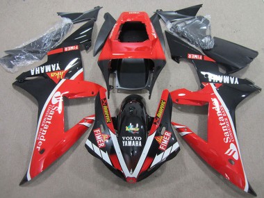Shop 2004-2006 Yamaha YZF R1 Motorcycle Fairings - Red White Glossy Black Santander