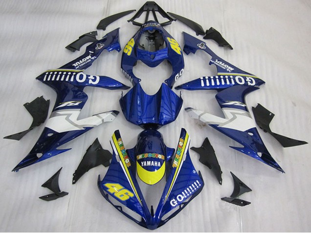 2004-2006 Yamaha YZF R1 Motorcycle Fairings - Blue Yellow White Go 46