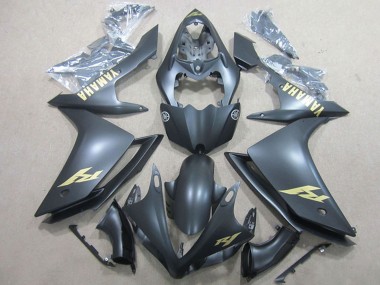 Shop 2007-2008 Yamaha YZF R1 Motorcycle Fairings - Matte Black Gold Decal