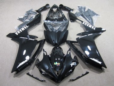 Shop 2007-2008 Yamaha YZF R1 Motorcycle Fairings - Glossy Black White Decal