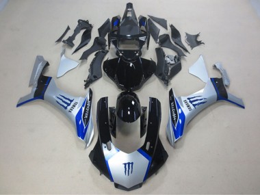 Shop 2015-2019 Yamaha YZF R1 Motorcycle Fairings - Silver Blue Glossy Black Monster