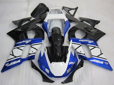 Shop 1998-2002 Yamaha YZF R6 Motorcycle Fairing - White Blue Glossy Black Champions