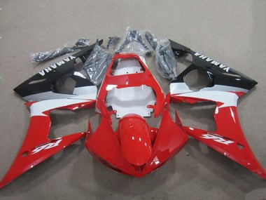 Shop 2003-2004 Yamaha YZF R6 Motorcycle Fairing Kits - Red White Glossy Black