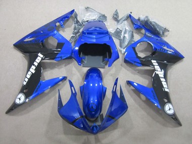 Shop 2003-2004 Yamaha YZF R6 Motorcycle Fairings - Blue Glossy Black Jordan