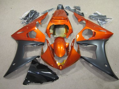 Shop 2003-2004 Yamaha YZF R6 Motorcycle Fairing - Orange Matte Black