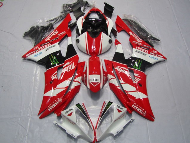 2008-2016 Yamaha YZF R6 Motorcycle Fairings - White Red Glossy Black Green Monster Rocol Milwaukee Maxxis